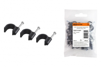 Скоба 16мм круглая пластиковая (черная) (50шт) | SQ0514-0047 | TDM