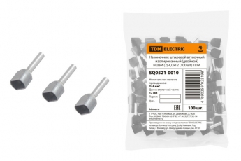 Наконечник штыревой втулочный изолированный (двойной) НШвИ (2) 4,0х12 (100 шт)  | SQ0521-0010 | TDM