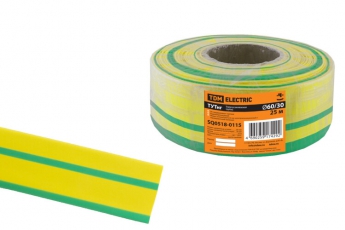 Термоусаживаемая трубка ТУТнг 60/30 желто-зеленая (25 м/ролл)  | SQ0518-0115 | TDM