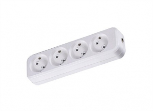 Колодка розеточная 4 гнезда 2П б/з 10А 250В белая  | SQ1806-0011 | TDM