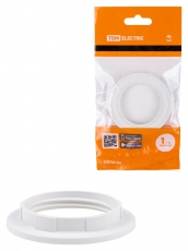 Кольцо для патрона Е27, термостойкий пластик, белый, | SQ0335-0162 | TDM