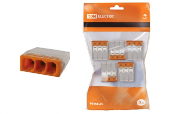 Строительно-монтажная клемма КБМ-2273-233 (2,5мм2) с пастой (5 шт/упак) | SQ0517-0122 | TDM