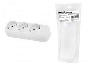 Колодка розеточная 3 гнезда 2П+3 16А 250В белая серии 