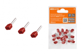 Наконечник штыревой втулочный изолированный (двойной) НШвИ (2) 0,75х8 (20шт) | SQ0568-0049 | TDM