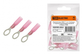 Наконечник НКИ-Т 1,5–4 кольцо в термоусаживаемой манжете (100шт) | SQ0589-0002 | TDM