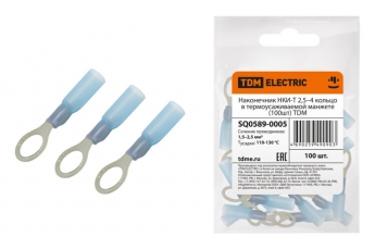 Наконечник НКИ-Т 2,5–4 кольцо в термоусаживаемой манжете (100шт) | SQ0589-0005 | TDM