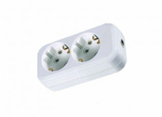 Колодка розеточная 2 гнезда 2П+З 16А 250В белая  | SQ1806-0015 | TDM