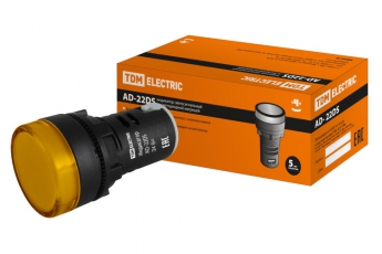 Лампа AD-22DS(LED)матрица d22мм желтый 24В AC/DC  | SQ0702-0021 | TDM