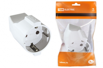 Кабельная розетка 2П+З  с з/ш 16А 250B белая | SQ1806-0031 | TDM