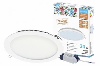 Светильник светодиодный встраиваемый Downlight ДВО Народный СВО (белый) 24Вт 6500К IP20 опал | SQ0329-0244 | TDM