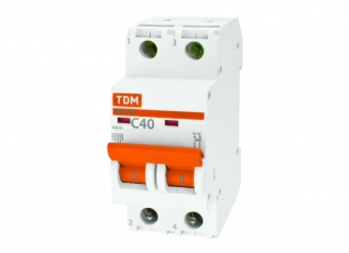 Выключатель автоматический двухполюсный ВА47-29 1А B 4,5кА | SQ0206-0017 | TDM