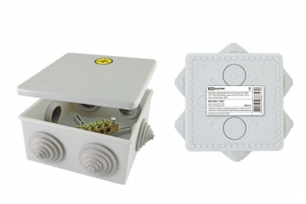 Коробка уравнивания потенциалов (КУП) о/п 100х100х50 мм, шина 6х9, 8 групп, IP55, инд. Штрихкод | SQ1401-1361 | TDM
