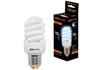 Лампа энергосберегающая КЛЛ 15Вт Е27 840 cпираль FSТ2 КОМПАКТ 40х98мм | SQ0323-0186 | TDM