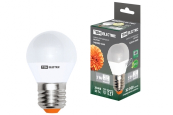 Лампа светодиодная LED 5Вт Е27 220В 3000К FG45 шар | SQ0340-0009 | TDM