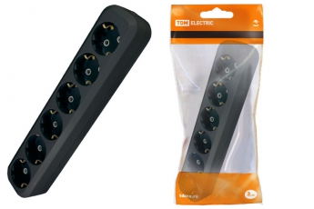 Колодка розеточная 6 гнезд 2П+З 16А 250В черная | SQ1806-0139 | TDM