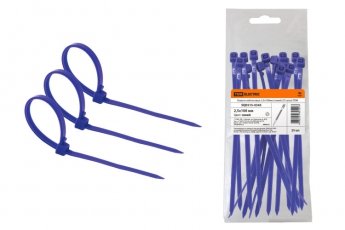 Хомуты нейлоновые 2,5х100мм (синий) (25 штук) | SQ0515-0345 | TDM