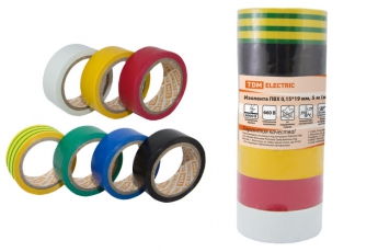 Изолента ПВХ 0,15*19мм 5м (набор 7 цветов) | SQ0526-0052 | TDM