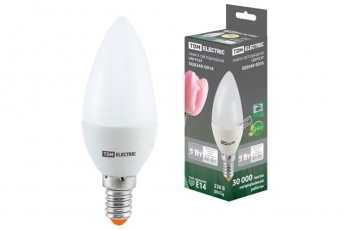 Лампа светодиодная LED 5Вт E14 220В 3000К FС37 свеча | SQ0340-0016 | TDM