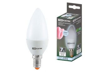 Лампа светодиодная LED 7Вт E14 230В 4000К FС37 свеча | SQ0340-0175 | TDM
