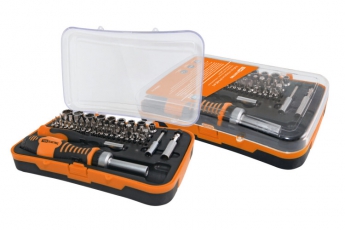 Набор две отвертки: реверсивная, и тонкая, в комплекте биты и головки, №4, 65 предметов 