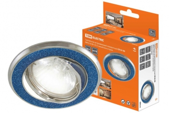 Светильник точечный встраиваемый под лампу поворотный СВ 02-06 MR16 50Вт G5.3 синий блеск/хром | SQ0359-0038 | TDM
