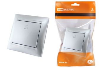 Кнопка звонковая 6А серебр. металлик 