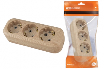 Колодка розеточная 3 гнезда 2П+3 16А 250В 