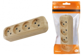 Колодка розеточная 4 гнезда 2П б/з 10А 250В 