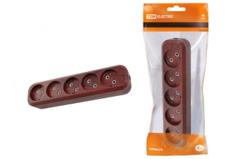 Колодка розеточная 5 гнезд 2П б/з 10А 250В 