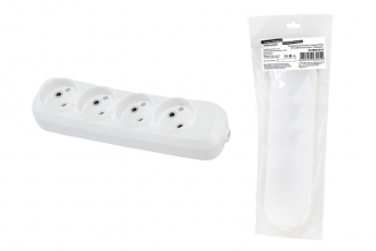 Колодка розеточная 4 гнезда 2П б/з 10А 250В белая серии 