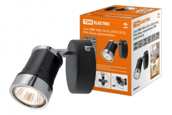 Cветильник светодиодный Спот СНС 50 Вт, GU10, 230В, 50 Гц, IP44, Юкка, черный/хром | SQ0358-0220 | TDM