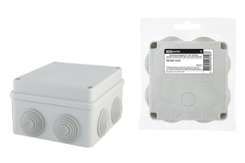 Коробка распределительная о/п 110х110х70мм, крышка на винтах, IP55, 8вх. инд. штрих-код | SQ1401-0124 | TDM