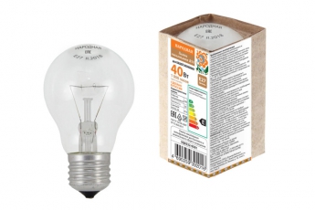 Лампа накаливания ЛОН А50 230-40 Е27 Народная | SQ0332-0501 | TDM