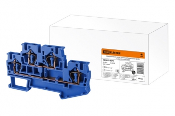 Двухуровневый зажим клеммный безвинтовой (ДЗКБ) 4 мм2 40А синий | SQ0822-0071 | TDM