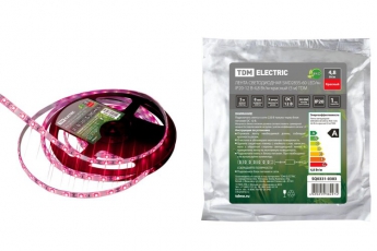Лента светодиодная SMD2835-60 LED/м-IP20-12 В-4,8 Вт/м-красный (5 м) | SQ0331-0303 | TDM