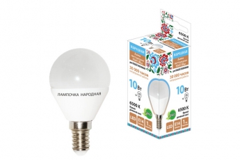 Лампа светодиодная FG45-10 Вт-230 В-6500 К–E14 Народная | SQ0340-1590 | TDM