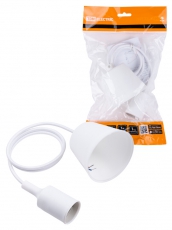 Патрон пластиковый Е27 с подвесом 1 м, белый TDM | SQ0335-0061 | TDM