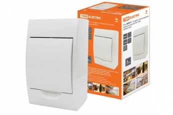 Бокс пластиковый навесной ЩРН-П-4 модуля с белой крышкой, навесной, пластик IP41 | SQ0903-0001 | TDM