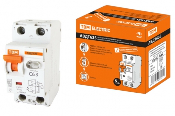 Выключатель автоматический дифференциального тока АВДТ 63S 1п+N 63А C 300мА тип АС | SQ0202-0043 | TDM