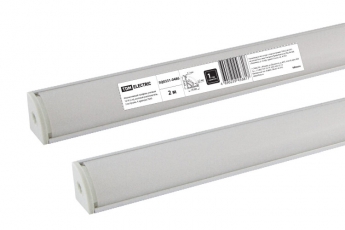 Алюминиевый профиль угловой 1616 (2 м), матовый рассеиватель, 2 заглушки, 4 крепежа | SQ0331-0486 | TDM