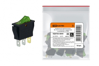 Клавишный переключатель IRS-101-G зеленый с подсветкой 2 положения 1з | SQ0703-0044 | TDM