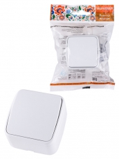 Выключатель 1-кл. открытой установки IP20 10А, белый 