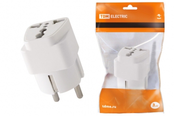 Адаптер универсальный с/з 16А 250В белый | SQ1806-0024 | TDM
