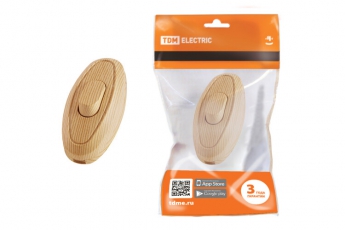 Выключатель на шнур 6А 250В ЭКО сосна | SQ1806-0224 | TDM