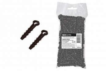 Дюбель-хомут для плоского кабеля 6-12мм черный (100шт) | SQ0539-0034 | TDM