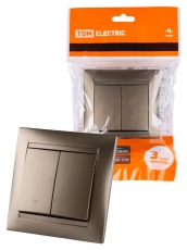 Выключатель на 2 направления 2 кл. 10А бронза 