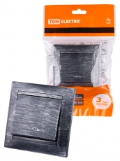 Выключатель 1 кл. с подсветкой 10А старинное серебро 