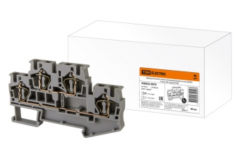 Двухуровневый зажим клеммный безвинтовой (ДЗКБ) 4 мм2 40А серый | SQ0822-0070 | TDM