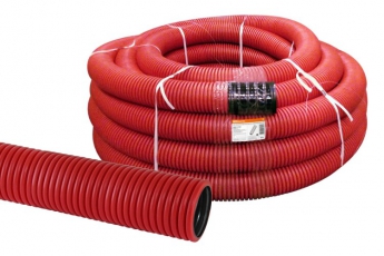 Труба гофрированная двустенная ПНД d 160 с зондом (50 м/уп.) красная | SQ0413-5160 | TDM