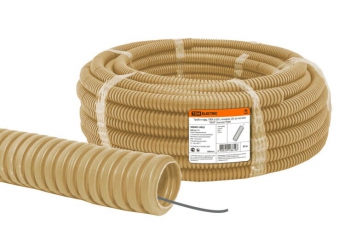 Труба гибкая гофрированная ПВХ 20мм с протяжкой лёгкая 